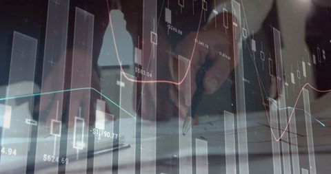 Financial Analysis Overlapping Business Professionals in Meeting