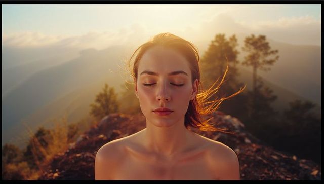 Woman Embracing Serenity in Mississippi (AI-Generated)