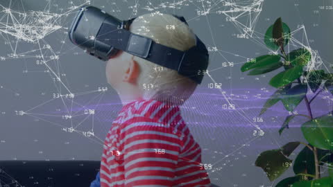 Child Exploring Digital World with VR Headset
