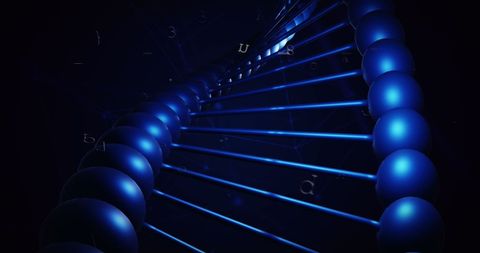 Futuristic DNA Helix with Tech Elements and Data Security Matrix - Download Free Stock Images Pikwizard.com