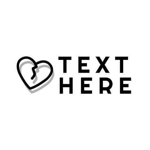 Broken Heart Icon with Space for Custom Text for Emotional Designs - Download Free Stock Templates Pikwizard.com