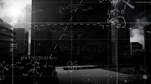 Innovative Science Animation with Skyscrapers and Math Concepts