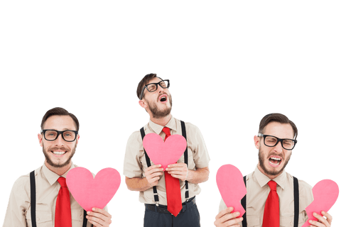 transparent emotional expressions man holding heart icons - Download Free Stock Videos Pikwizard.com