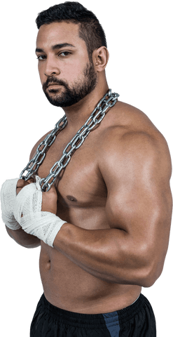 muscular man gym warrior with training chains on transparent background - Download Free Stock Videos Pikwizard.com