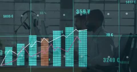 Professionals Analyzing Finance Data on Digital Interfaces