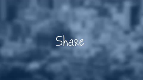 Dynamic Share Text Over Blurred Cityscape Animation