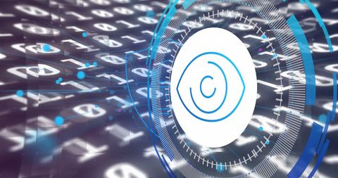 Futuristic Data Processing Interface with Eye Icon - Download Free Stock Images Pikwizard.com