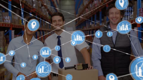 Warehouse Team Embracing Technology and Connectivity