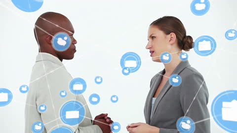 Diverse Professionals Discuss Technology in a Connected World