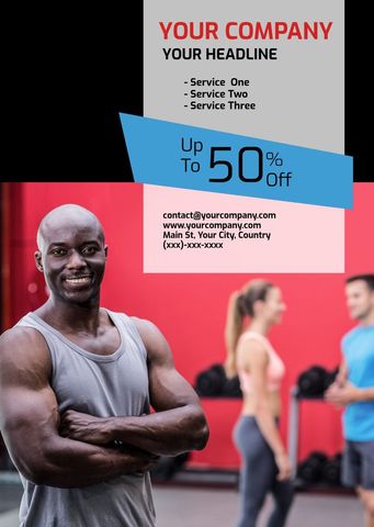 Confident Fitness Trainer Promoting Gym and Wellness Services - Download Free Stock Templates Pikwizard.com