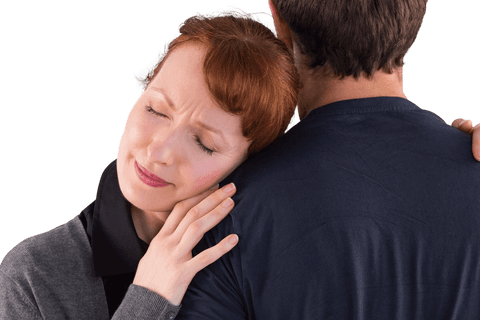 emotionally transparent woman holding man's shoulder - Download Free Stock Videos Pikwizard.com