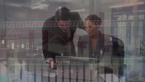 Business Team Analyzing Financial Data and Discussing