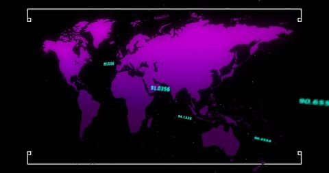Data Processing Over Global Map with Digital Display - Download Free Stock Images Pikwizard.com