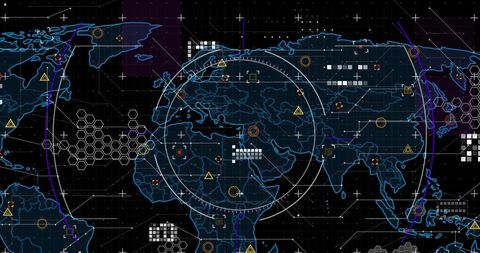Digital Interface with Data Points Over World Map - Download Free Stock Images Pikwizard.com
