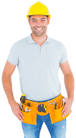 Transparent Smiling Handyman Wearing Yellow Construction Helmet - Download Free Stock Videos Pikwizard.com