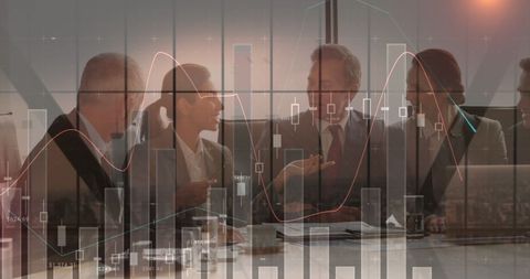 Business Professionals Analyzing Financial Data Overlaid - Download Free Stock Images Pikwizard.com