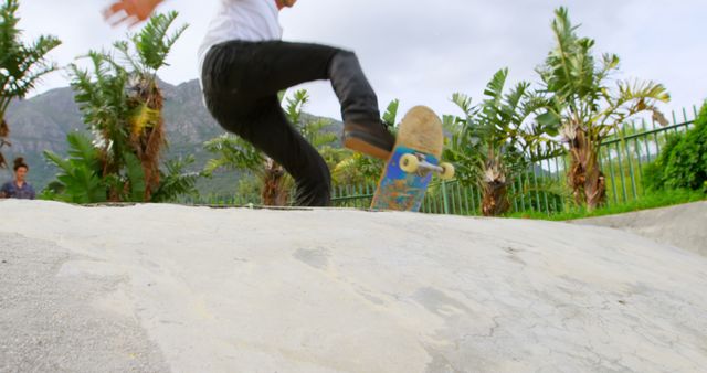 Dynamic Skateboarding Trick in Outdoor Skatepark - Download Free Stock Images Pikwizard.com