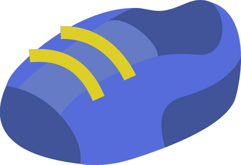 blue slip-on sneaker with yellow stripes on transparent background - Download Free Stock Videos Pikwizard.com