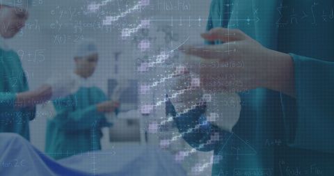 Surgeons Collaborating with Digital DNA Overlay in Modern Operating Room