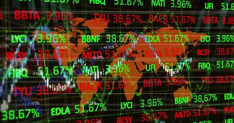 Global Financial Data with World Map Background - Download Free Stock Images Pikwizard.com