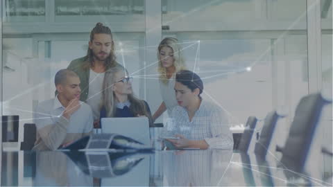 Diverse Team Collaborating in Modern Digital Office