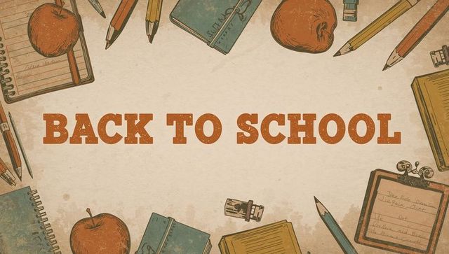 Vintage back to school educational illustration