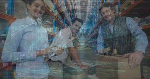 Diverse Warehouse Team Analyzing Financial Growth Aspect