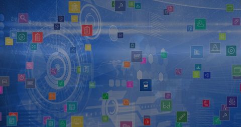 Digital Interface Icons and Data Visualization Background - Download Free Stock Images Pikwizard.com