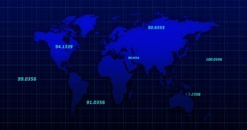 Digital Blue World Map with Financial Data for Stock Market Analysis - Download Free Stock Images Pikwizard.com