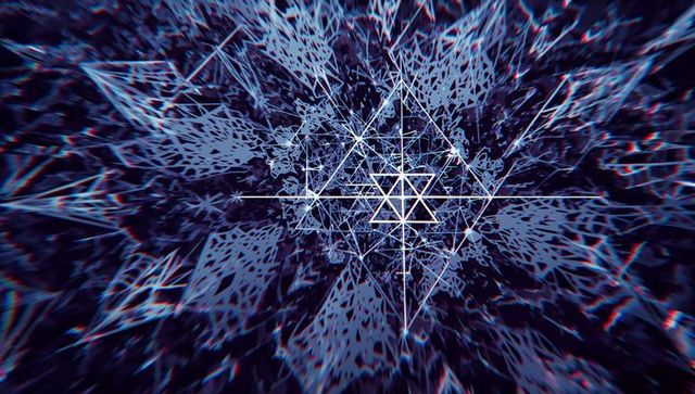 Futuristic fractal geometry with intersecting triangles