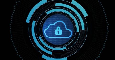 Digital Cloud Security Concept with Padlock Symbol - Download Free Stock Images Pikwizard.com
