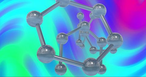futuristic molecular structure on vibrant gradient - Download Free Stock Images Pikwizard.com