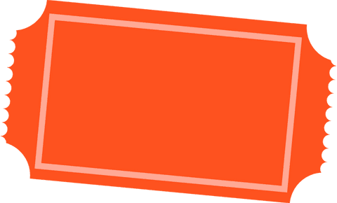 orange ticket stub with scalloped edges on transparent background - Download Free Stock Videos Pikwizard.com