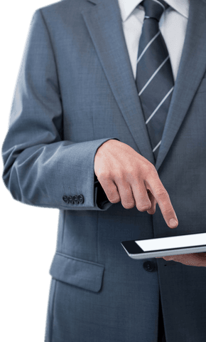 Businessman Using Tablet with Transparent Background - Download Free Stock Videos Pikwizard.com