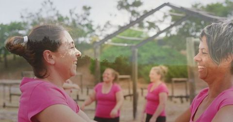 Women Exercising Outdoors in Calisthenics Park Promoting Team Spirit