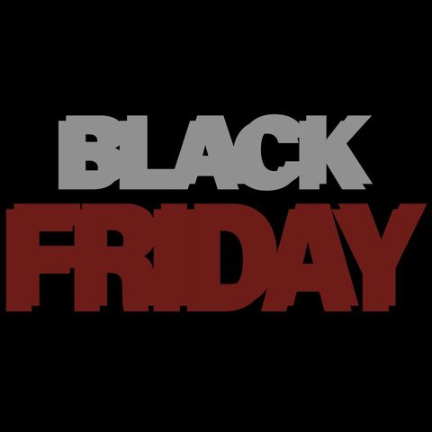 Dynamic black friday sale typography against dark background