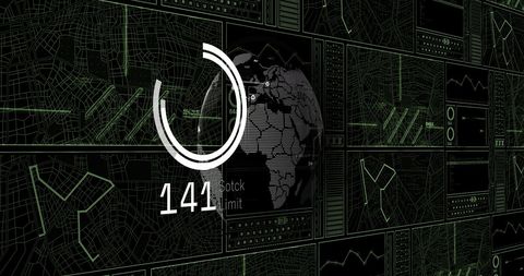 Abstract Digital Interface with Data and Global Connections - Download Free Stock Images Pikwizard.com