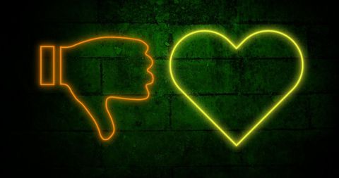 Neon Social Media Symbols on Dark Brick Wall - Download Free Stock Images Pikwizard.com