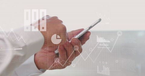 Financial Data Processing with Smartphone in Modern Office Setting - Download Free Stock Images Pikwizard.com