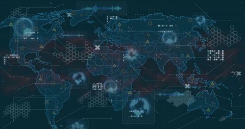 Global Data Network and Processing Over World Map - Download Free Stock Images Pikwizard.com