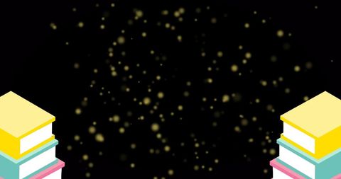 glowing spots and stack of books on black background illustration - Download Free Stock Images Pikwizard.com