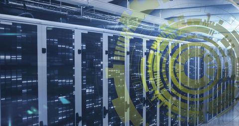 Futuristic Data Center with Digital Loading Interface - Download Free Stock Images Pikwizard.com