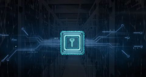 Digital Security Key Icon on Circuit Board Background - Download Free Stock Images Pikwizard.com