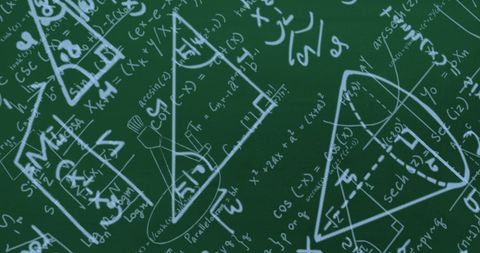 Complex Trigonometry and Geometry Formulae on Chalkboard - Download Free Stock Images Pikwizard.com