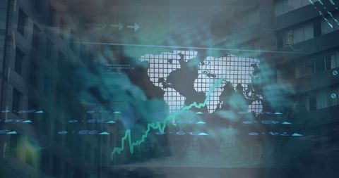 Global Financial Data with World Map Overlay - Download Free Stock Images Pikwizard.com