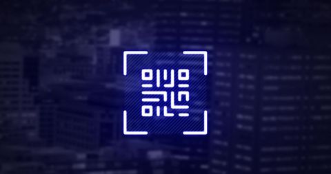 Glowing QR Code Over Cityscape Symbolizing Digital Connectivity - Download Free Stock Images Pikwizard.com