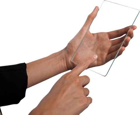 Transparent Glass Interface in Businesswoman's Hands - Download Free Stock Videos Pikwizard.com