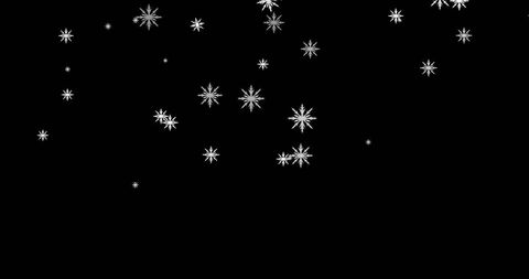 Falling Snowflakes on Black Background: Winter Abstract