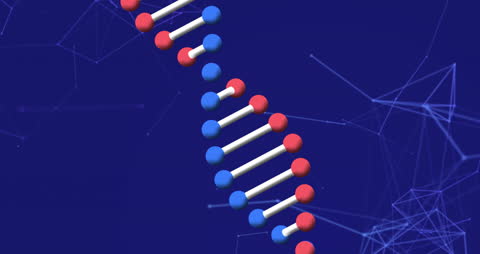 DNA Strand Animation with Digital Network Background