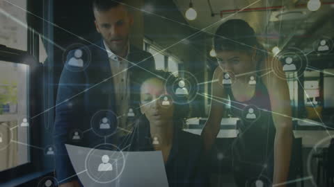 Diverse Professionals Analyzing Networked Information